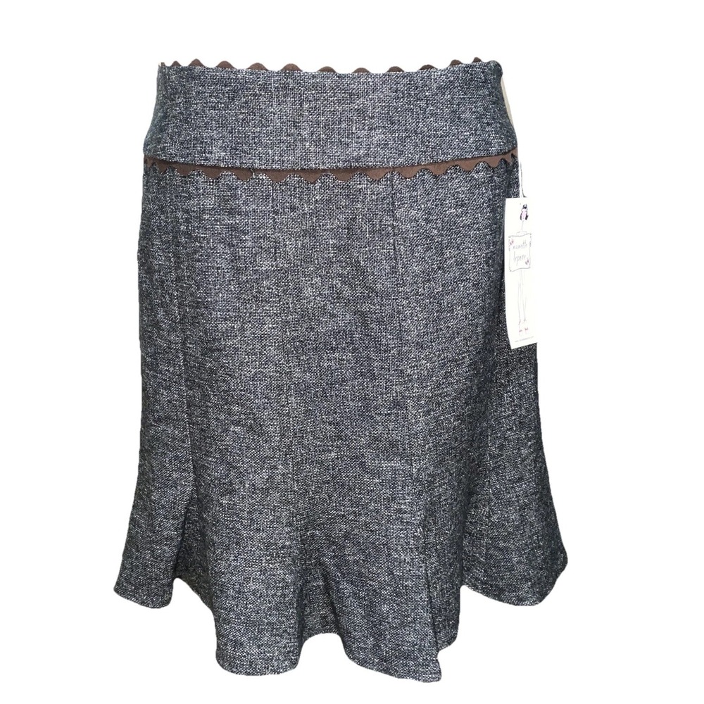 Nanette Lepore Fit And Flare Skirt  Size 4 Gray Tweed Brand New